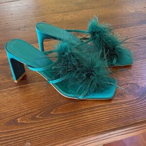 Billini Teal Feathered Women's Heels